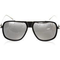 Klassische schwarze Pilotenbrille mit silbernen Akzenten