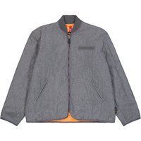 Herren Grau Gesteppte Wollmischungsjacke