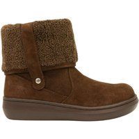 Stiefeletten aus Wildleder mit Kunstfellbesatz