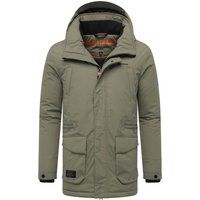 Herren Parka mit Kapuze und Zwei-Wege-Reißverschluss