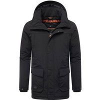 Herren Parka mit Kapuze und Zwei-Wege-Reißverschluss