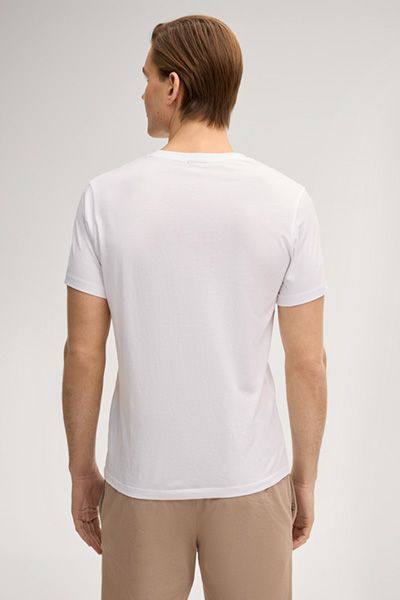 JOOP! Jeans Weißes Baumwoll Basic T-Shirt Rundhals Kurzarm