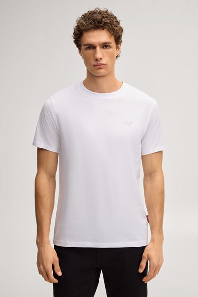JOOP! Jeans Weißes Baumwoll Basic T-Shirt Rundhals Kurzarm