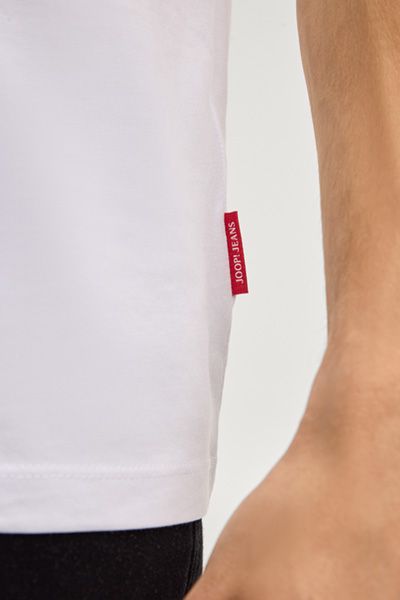 JOOP! Jeans Weißes Baumwoll Basic T-Shirt Rundhals Kurzarm