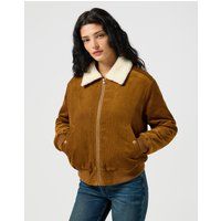 Cordjacke im Fliegerstil mit Kunstfellkragen