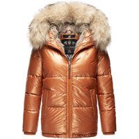 Warme, gefütterte Winterjacke mit Kunstfell