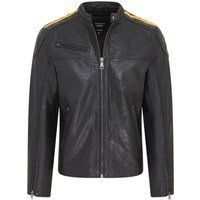Schwarze Herren Bikerjacke aus Leder