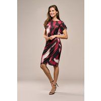 Kleid mit Abstraktem Druck und Raffung
