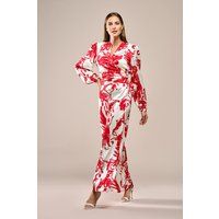 Hose mit Blumendruck und weitem Bein