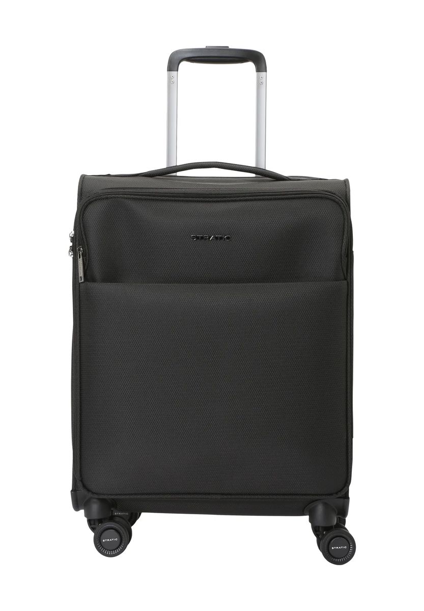 Stratic 4-Doppelrollen-Trolley, Polyester, schwarz, 55