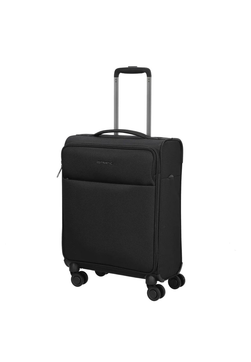 Stratic 4-Doppelrollen-Trolley, Polyester, schwarz, 55