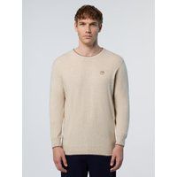 Klassischer Rundhals Strickpullover mit Logo