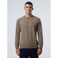 Klassischer Rundhals Strickpullover mit Logo