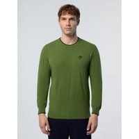 Klassischer Rundhals Strickpullover mit Logo