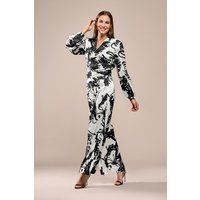 Elegante Wickelbluse mit Blumendruck