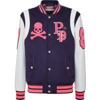 Varsity-Jacke aus Wollmischung mit gesticktem Totenkopf