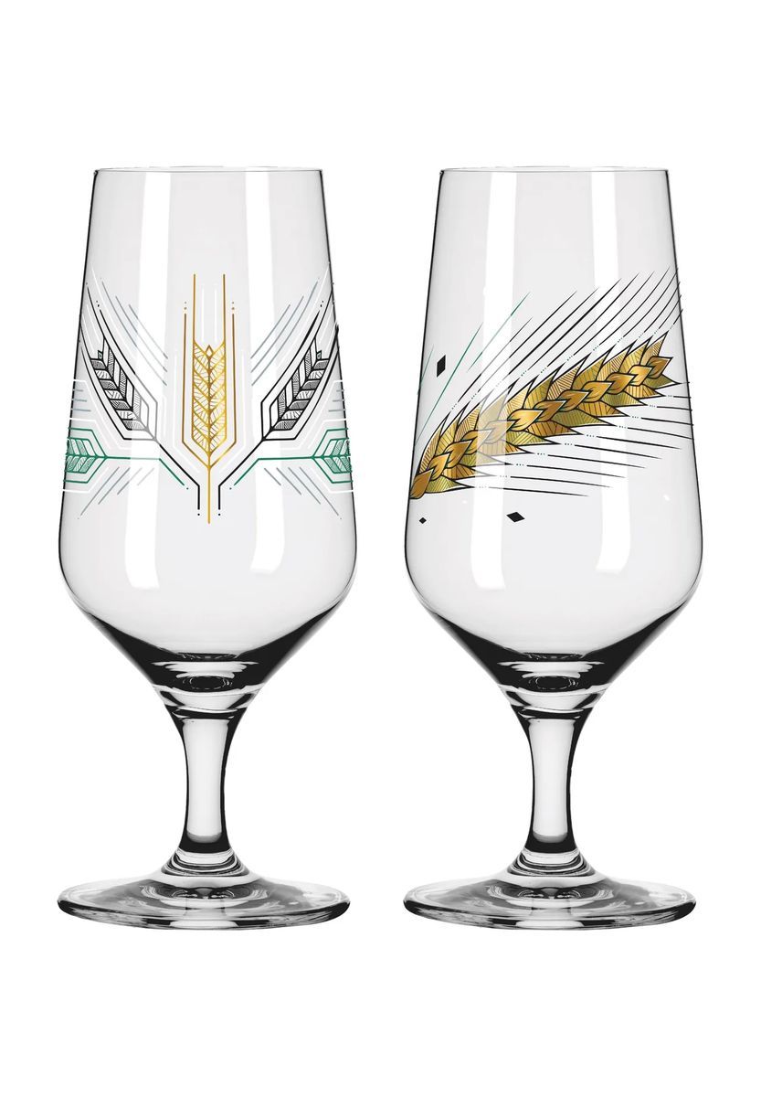 RITZENHOFF Bierglas‐Set #5 + #6, Andreas Preis 2022, Geschenkverpackung, gold|mehrfarbig, 374 ML