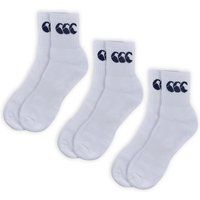Weiße, feste Socken Crew Dreierpackung