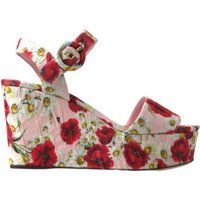 Keilsandalen mit Blumenmuster