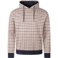 Karierter beiger Baumwollmischungs-Hoodie