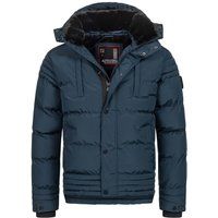 Schwarzer Winterparka mit Kapuze für Herren
