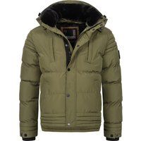 Schwarzer Winterparka mit Kapuze für Herren