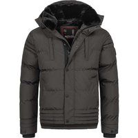 Schwarzer Winterparka mit Kapuze für Herren
