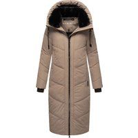 Langer, warm gefütterter Wintermantel mit Kapuze