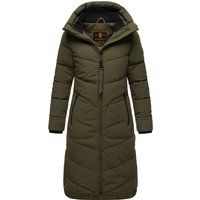 Lange gesteppte Steppjacke mit Kapuze