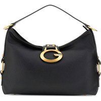 Schwarze Schultertasche mit Logo-Hardware