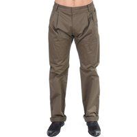 Olivgrüne Baumwollhose mit Falten