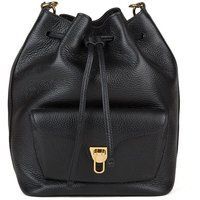 Leder-Beuteltasche mit Außentasche