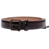 Dolce & Gabbana Brauner Leder-Logo-Gürtel Cintura Gürtel