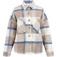 Karierte Jacke aus Wollmischung im Hemd-Stil