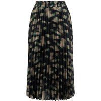 Plissee-Midi-Rock mit abstraktem Print