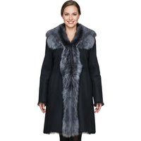 Toscana Shearling Trenchcoat mit Pelzbesatz