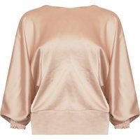 Satinbluse mit weiten Ärmeln