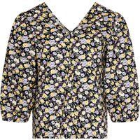 Geblümte Bluse mit Knopfleiste