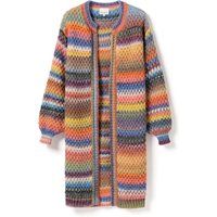 Gestreifte Strickjacke mit offener Vorderseite