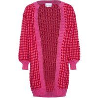 Strickjacke mit Webmuster in Pink und Rot