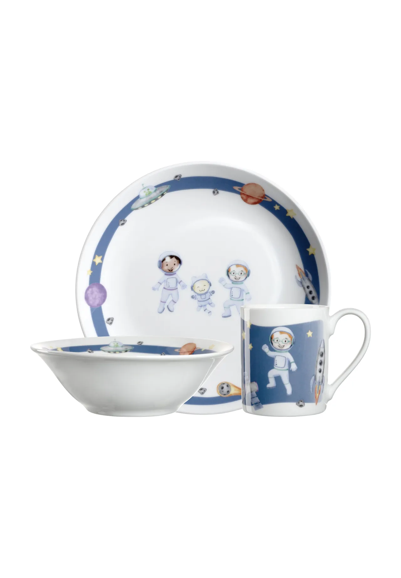 LEONARDO Geschirr-Set "Weltall", 3-teilig, mehrfarbig, 99