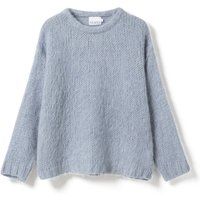 Hellblauer Oversized Strickpullover