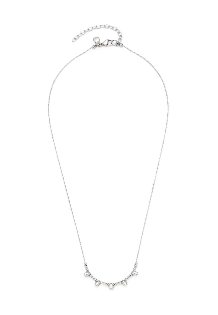 Zarte silberfarbene Halskette mit Anhängern