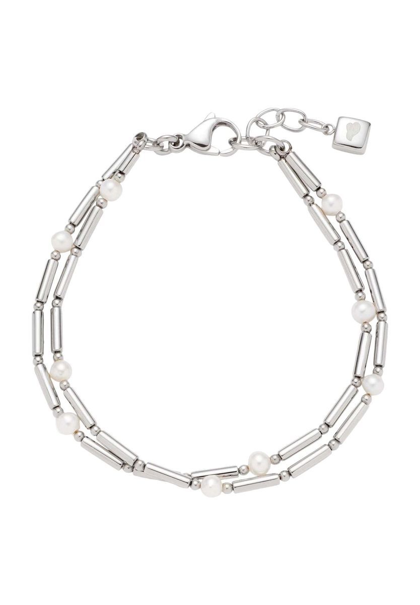 Feines Silber-Perlenarmband Doppelstrang