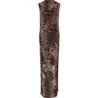 Ärmelloses Maxikleid mit Leopardenmuster