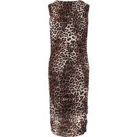 Ärmelloses Midikleid mit Leopardenmuster