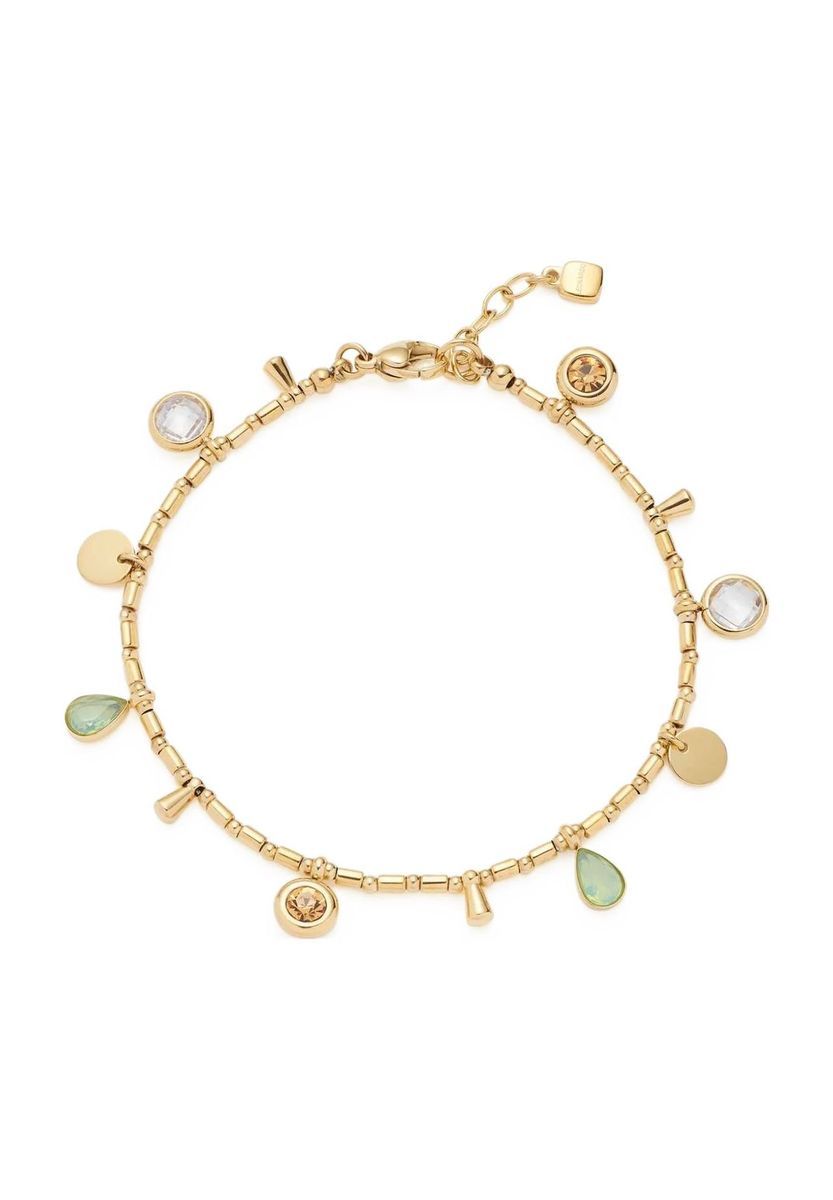 Vergoldetes Charm-Armband mit Perlen