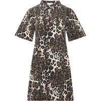 Mini-Kleid aus Denim mit Leopardenmuster