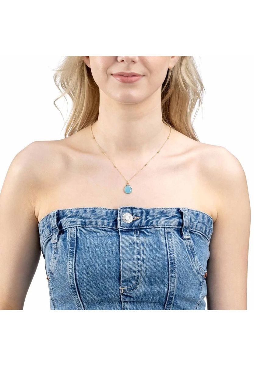 Feine Goldkette mit Türkis Anhänger