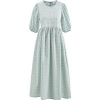 Baumwoll-Popeline Midikleid mit Blumenmuster